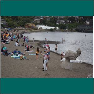 Puerto Varas, Neue Skulptur neben der Mole, 15.2.22