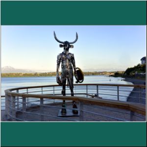 Puerto Varas, Metallskulptur an der Costanera, 21.1.2019