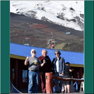 Arvid, Dietmar und Barbara bei der Cafeteria am Osorno, 17.2.2019