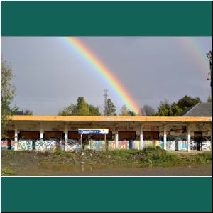 Bahnhof Puerto Varas, Regenbogen, 19.5.2019