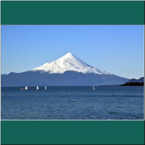 Segelboote am Lago Llanquihue und Vulkan Osorno, 2.9.2019