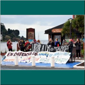 Protestas an der Mole in Puerto Varas