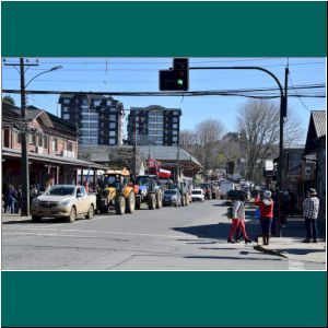 Streik der LKW-Fahrer und der Bauern in Puerto Varas, 31.8.20