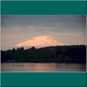 Puerto Varas, Vulkan Calbuco in der Abendsonne, 2.9.21