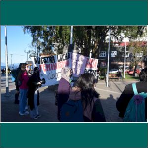 Puerto Varas, Demo an der Plaza, 28.9.21