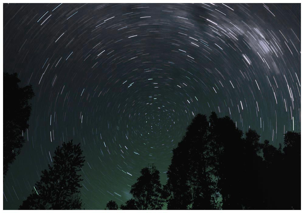 Strichspuraufnahme vom südlichen Sternenhimmel