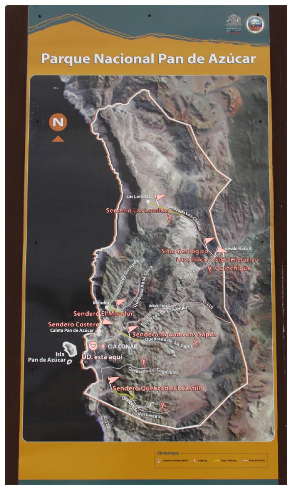 Plan vom Nationalpark Pan de Azúcar