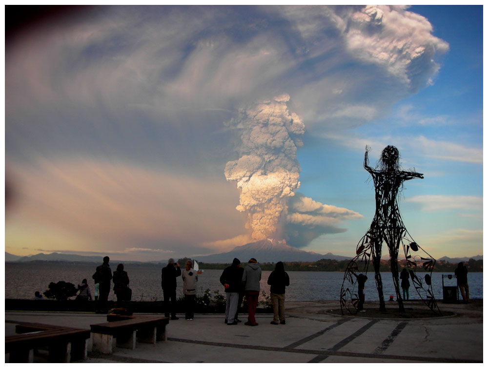 Vulkan Calbuco vom Mirador Puerto Varas aus