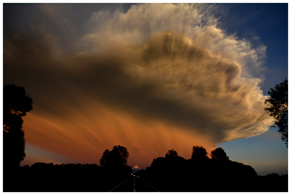 Vulkan Calbuco von der Straße Ensenada - Puerto Octay