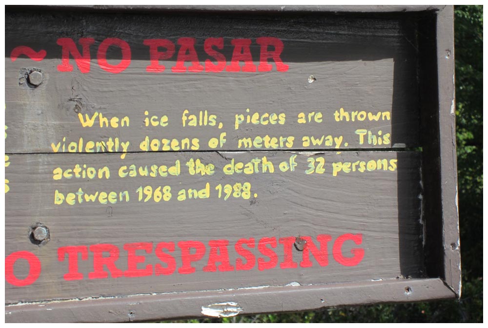 Schild beim Perito-Moreno-Gletscher