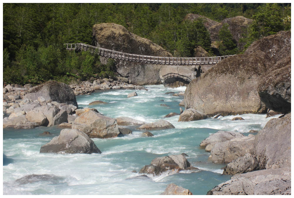 Hängebrücke beim Ventisquero Colgante