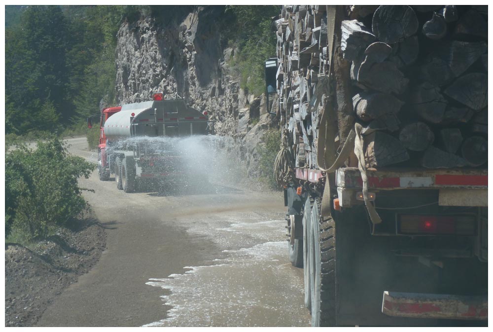 An einer Baustelle an der Carretera Austral