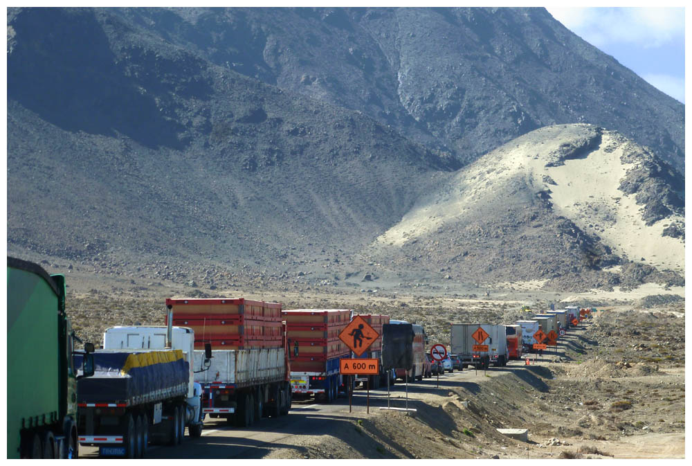 Baustelle an der Ruta 5 bei Chañaral