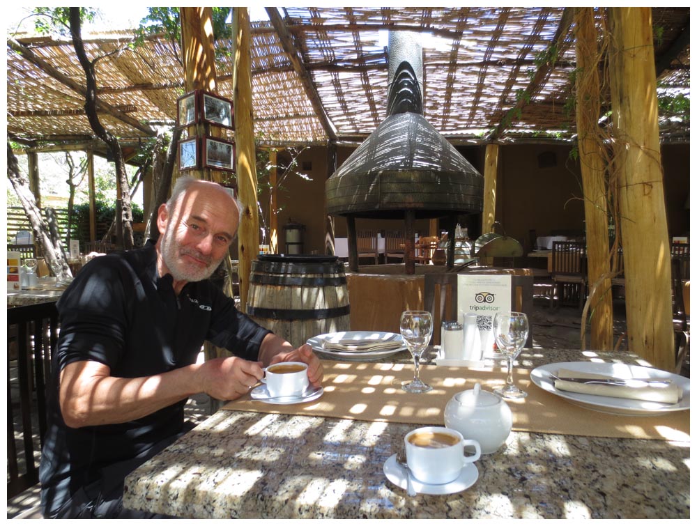 Mittagspause bei einem Cafecito im Elquital, Hannes