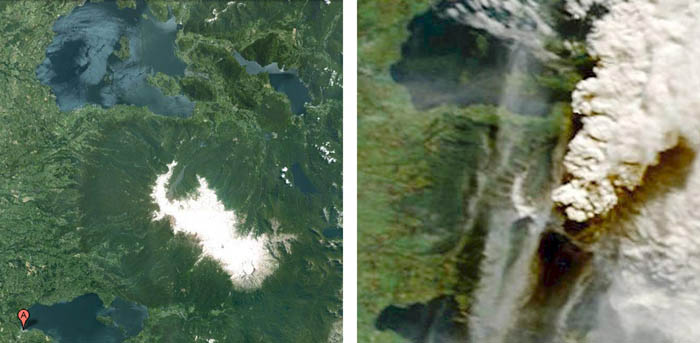 Puyehue Cordon del Caulle, Satellitenfoto