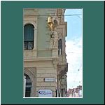 Graz, Innenstadt, Wandstatue, Heiliger Florian
