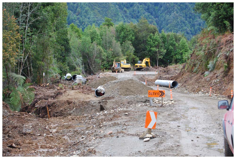 Baustelle an der Carretera Austral