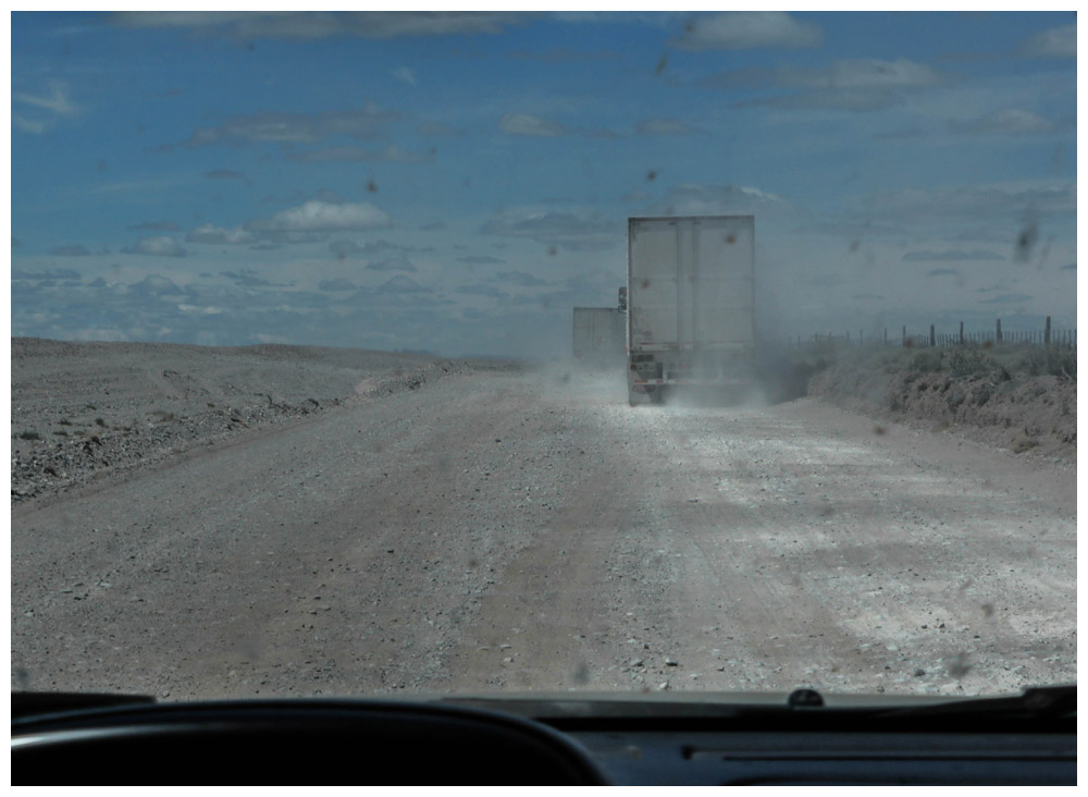 Fahrt durch die argentinische Pampa, Baustelle an der Ruta 40