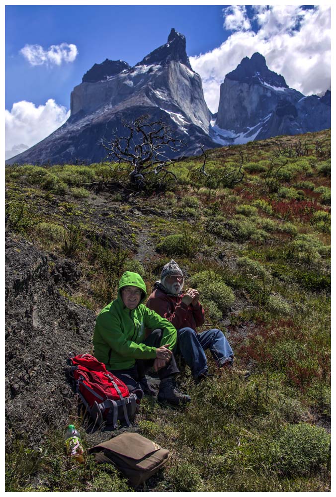 Achim und Arvid vor den Cuernos del Paine