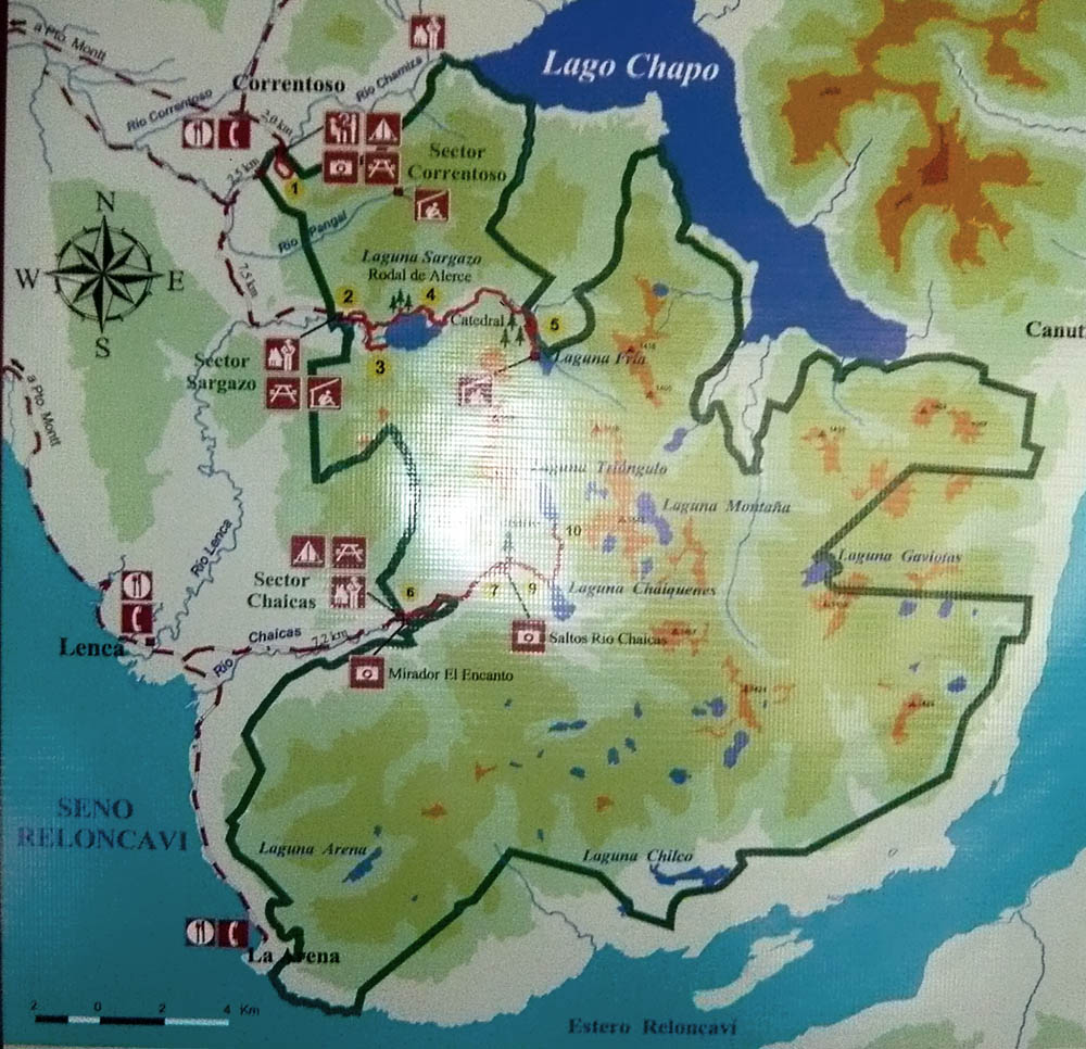 Plan vom Parque Nacional Alerce Andino