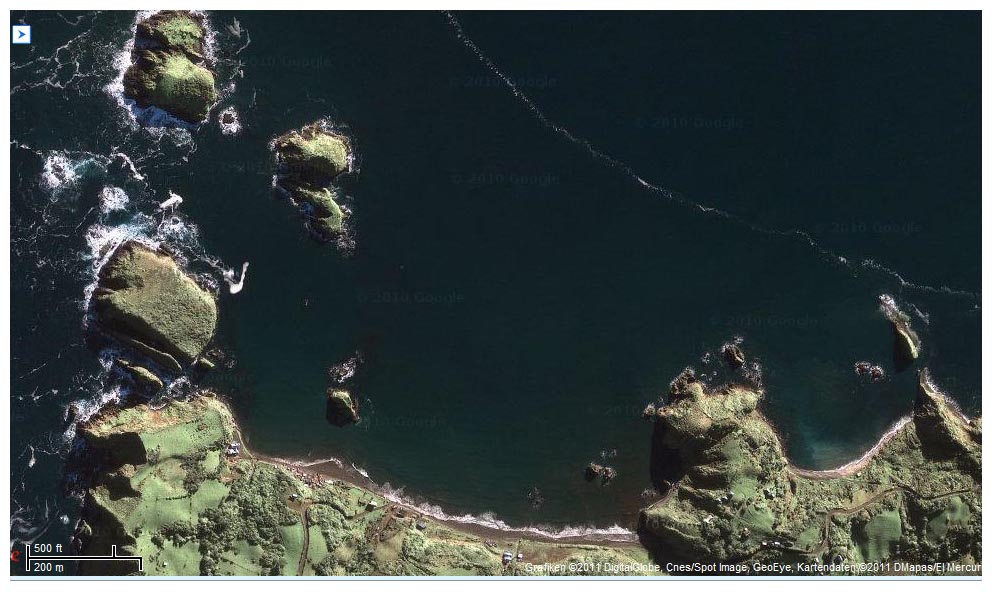 Satellitenfoto, Islotes de Puñihuil