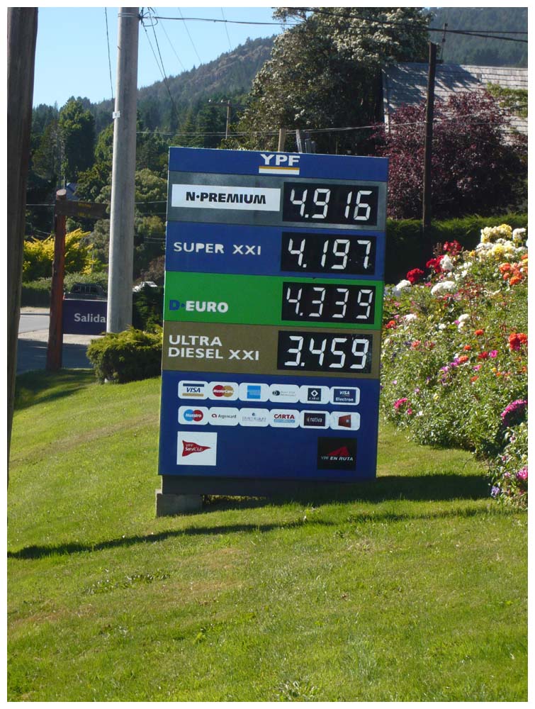 San Carlos de Bariloche, Benzinpreise
