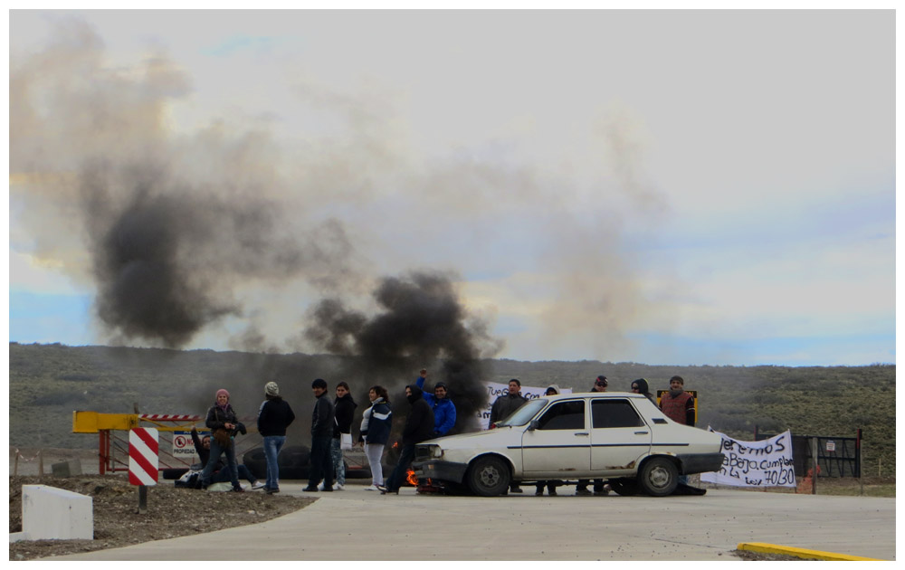 Blockade bei einer Goldmine