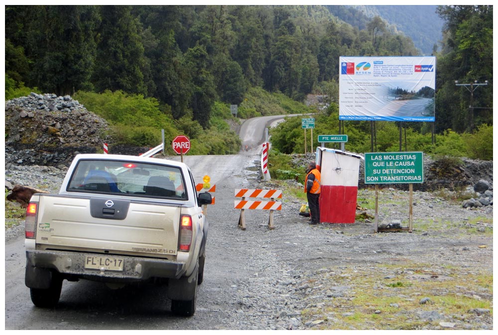 Baustelle an der Carretera Austral