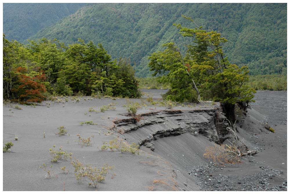 Weg zum Paso Desolación, Lavafeld bei Petrohué