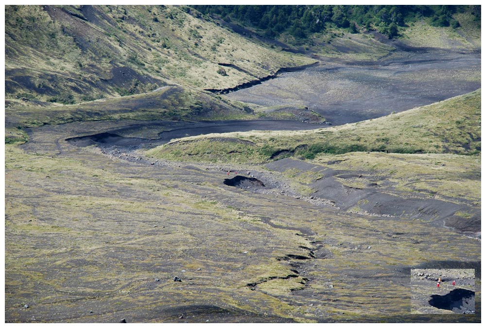 Paso Desolación von einer Anhöhe am Osorno aus