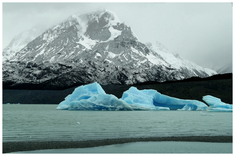 Patagonientour, Torres del Paine, Eisschollen am Lago Grey